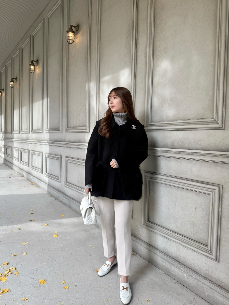 【Carina×U-Big】Wool double face big color FOX pocket coat