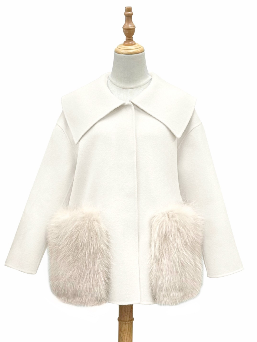 【Carina×U-Big】Wool double face big color FOX pocket coat