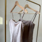 【Beige Rose】 Bias satin camisole