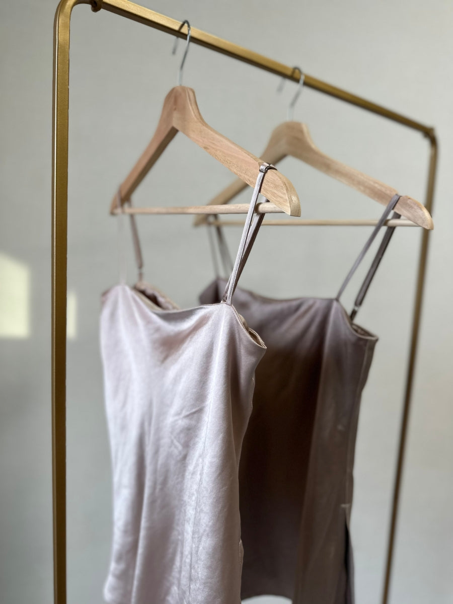 【Beige Rose】 Bias satin camisole