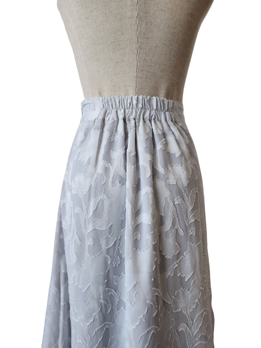 【Ice Gray】Sheer cut jacquard skirt(再入荷)