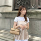 【Beige Rose】 Bias satin camisole