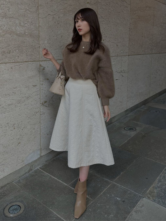 【Ivory】Quilted A-line skirt(再入荷)