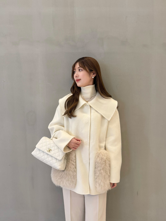 【Carina×U-Big】Wool double face big color FOX pocket coat