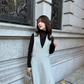 【Gray Beige】V neck side button jumper skirt(再入荷)