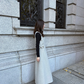 【Gray Beige】V neck side button jumper skirt(再入荷)