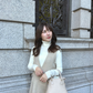 【Beige】V neck side button jumper skirt(再入荷)
