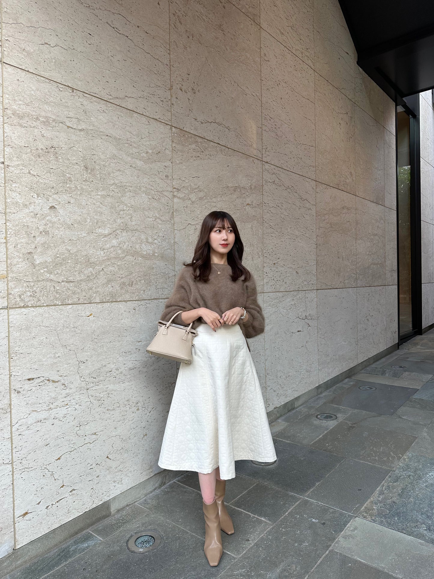 【Ivory】Quilted A-line skirt(再入荷)