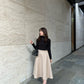 【Mocha Beige】Quilted A-line skirt(再入荷)